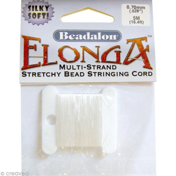 Fil élastique Elonga 0,7 mm - Blanc - 5 mètres - Photo n°1