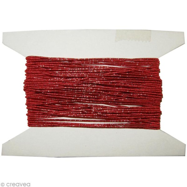 Fil lurex pour bijou 1 mm - Rouge - 10 mètres - Photo n°1