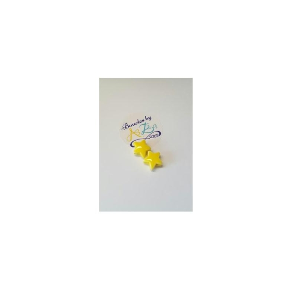 Perles étoiles jaunes en céramique 15mm x2 - Photo n°1