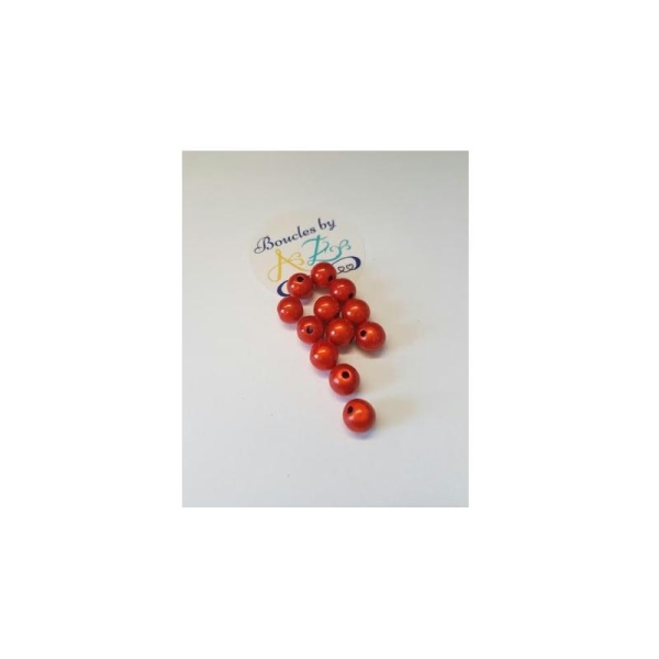 Perles magiques oranges 8mm x15 - Photo n°1