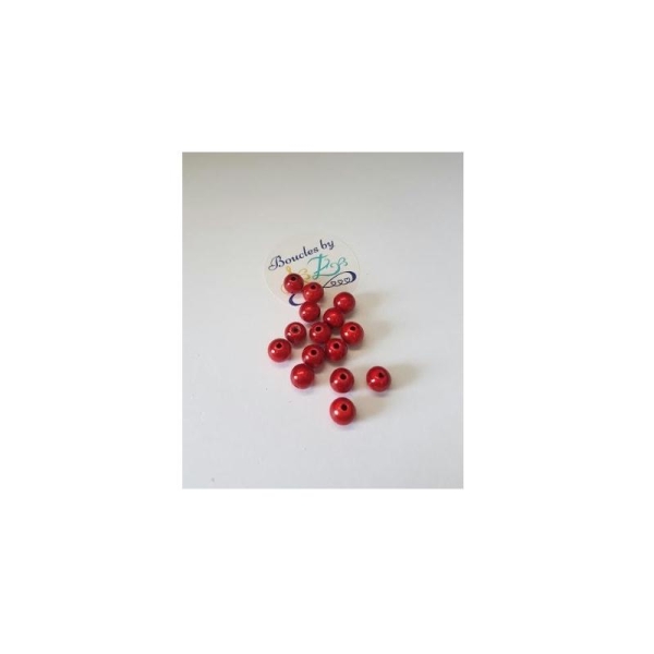 Perles magiques rouges 8mm x15 - Photo n°1
