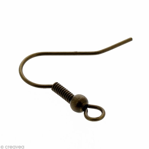 Boucle d'oreille crochet 2 cm - Bronze - 20 pcs - Photo n°1