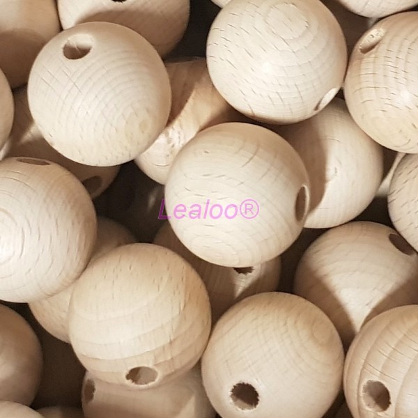 Lot de 10 Boules percées en bois de hêtre, diamètre 60 mm, perçage 10 mm - Photo n°3