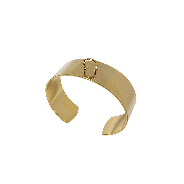 Bracelet dore ajustable avec anneau - Photo n°1