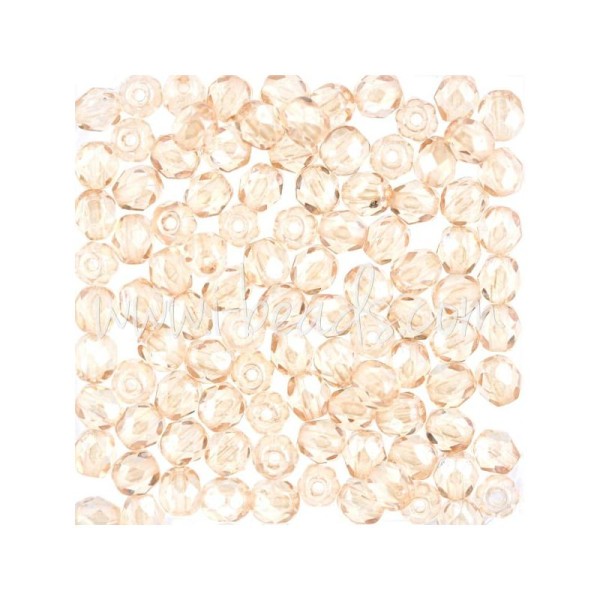 Perles facettes de bohÃ¨me luster transparent champagne 4mm (100) - Photo n°1