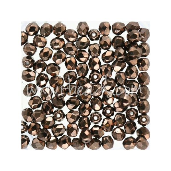 Perles facettes de bohÃ¨me dark bronze 4mm (100) - Photo n°1