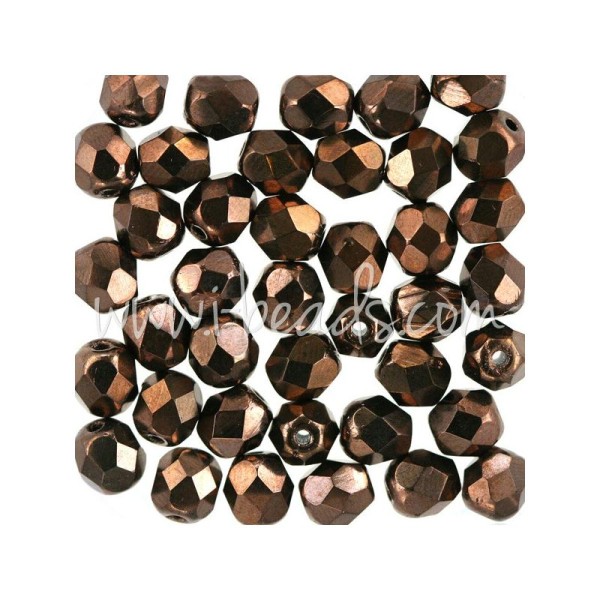 Perles facettes de bohÃ¨me dark bronze 6mm (50) - Photo n°1