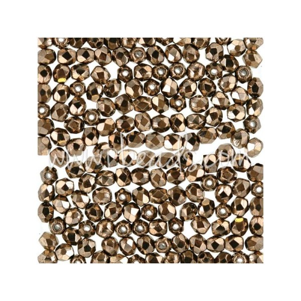 Perles facettes de bohÃ¨me bronze 3mm  (50) - Photo n°1