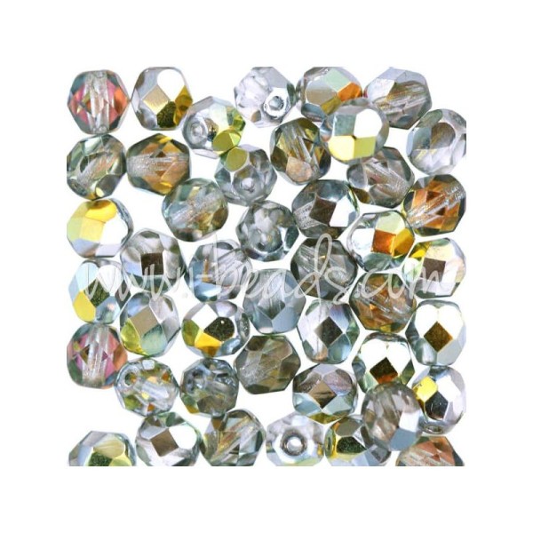 Perles facettes de bohÃ¨me silver crystal ab 6mm (50) - Photo n°1
