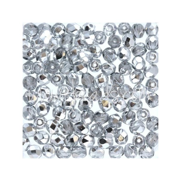 Perles facettes de bohÃ¨me crystal comet light silver 4mm (100) - Photo n°1