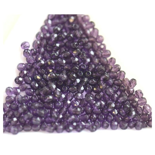Perles facettes de boheme tanzanite 2mm (50) - Photo n°1
