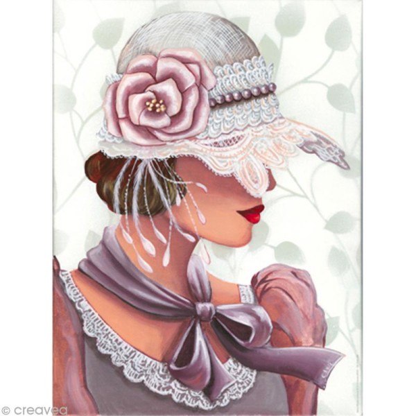 Image 3D Femme - Chapeau dentelle - 30 x 40 cm - Photo n°1
