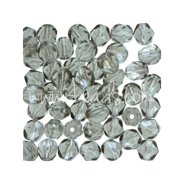 Perles facettes de bohÃ¨me black diamond 6mm (50) - Photo n°1