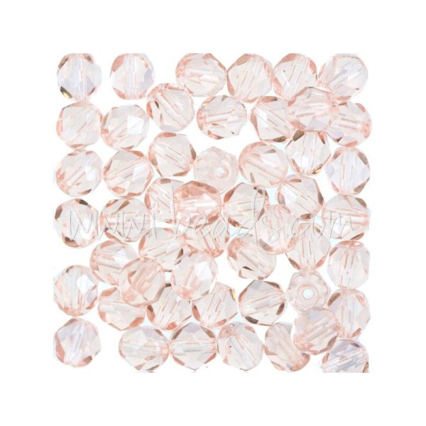 Perles facettes de bohÃ¨me rosaline 6mm (50) - Photo n°1