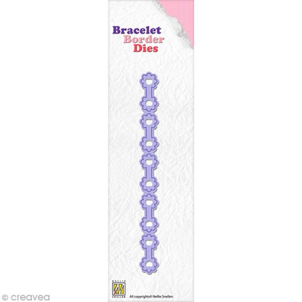 Dies bracelet border Fleurs - 14 x 1,3 cm - Photo n°1