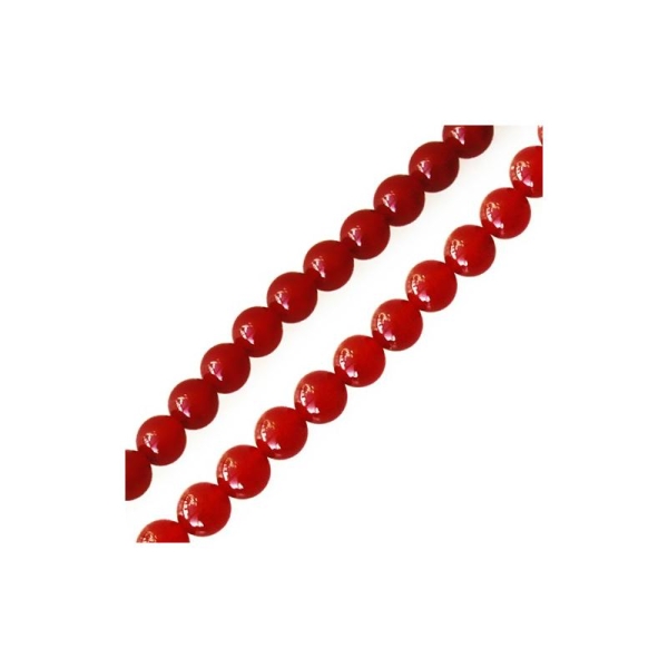 Perles rondes agate rouge 4mm sur fil (1) - Photo n°1