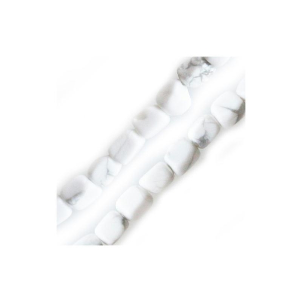 Perles pepites howlite blanc 8x10mm sur fil (1) - Photo n°1