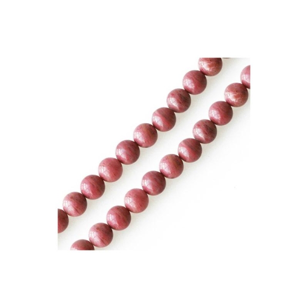 Perles rondes jaspe rose 4mm sur fil (1) - Photo n°1