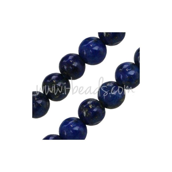 Perles rondes Lapis Lazulis 10mm sur fil (1) - Photo n°1