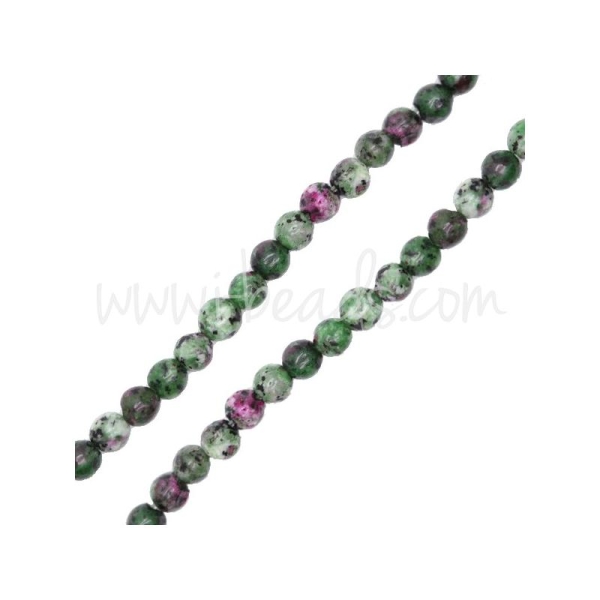 Perles rondes rubis zoisite chinoise 4mm (1) - Photo n°1