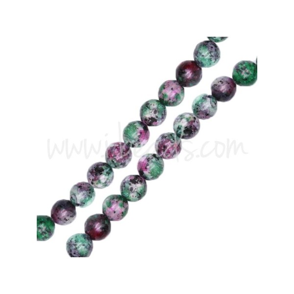 Perles rondes rubis zoisite chinoise 6mm (1) - Photo n°1