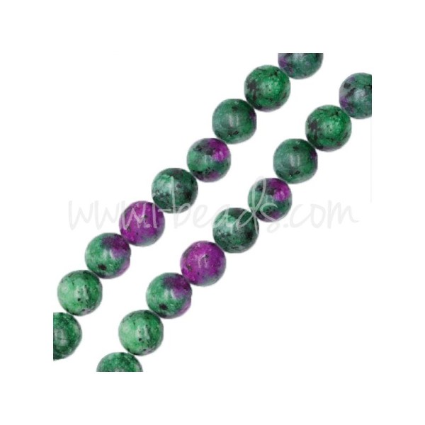 Perles rondes rubis zoisite chinoise 8mm (1) - Photo n°1