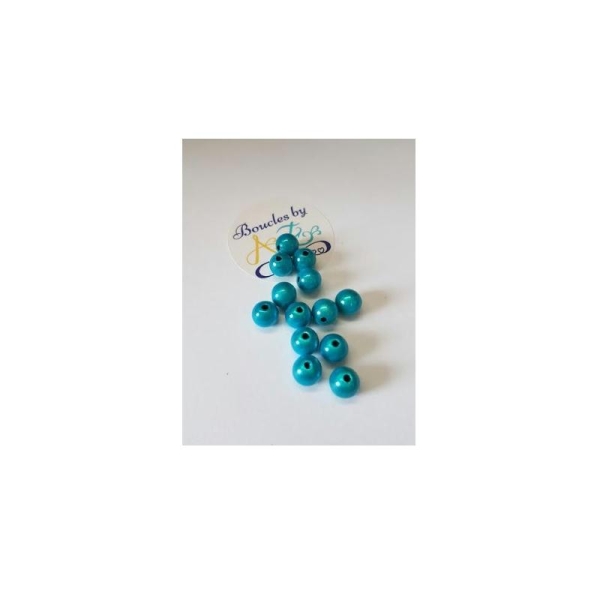 Perles magiques turquoise 8mm x15 - Photo n°1