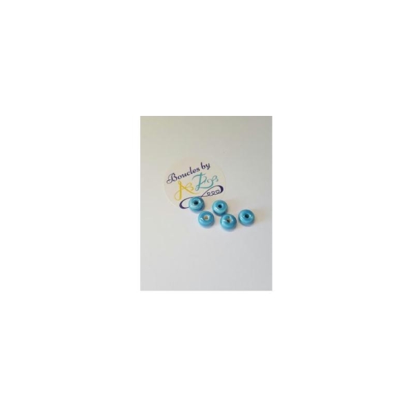 Perles bleues en céramique 9*4mm x5 - Photo n°1