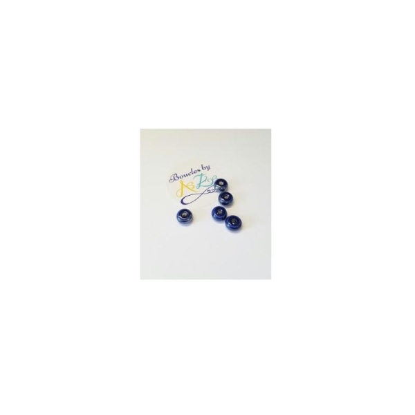 Perles bleues en céramique 9*4mmx5 - Photo n°1