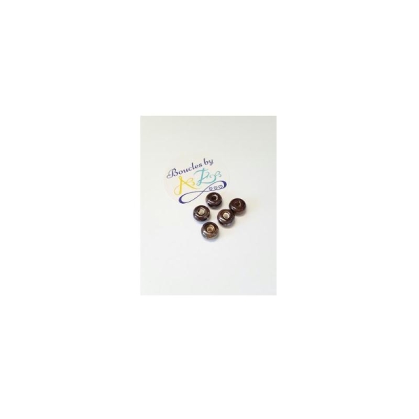 Perles céramique marron 9*4mm x5 - Photo n°1