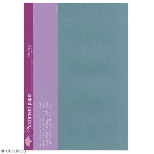 Papier parchemin Pergamano - Bleu glacial - 5 feuilles calque A4 - 150 g (62913) - Photo n°1
