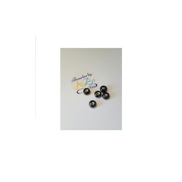 Perles noires en céramique 9*4mm x5 - Photo n°1