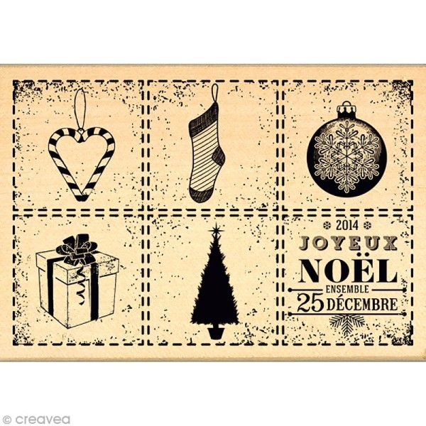Tampon Noël - Un doux matin d'hiver - Images vintage - 10 x 8 cm - Photo n°1