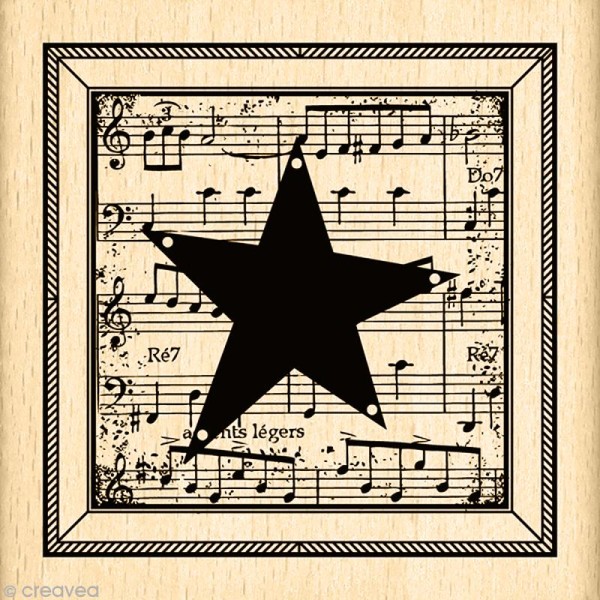 Tampon Un peu plus près des étoiles - Etoile musicale - 7 x 7 cm - Photo n°1
