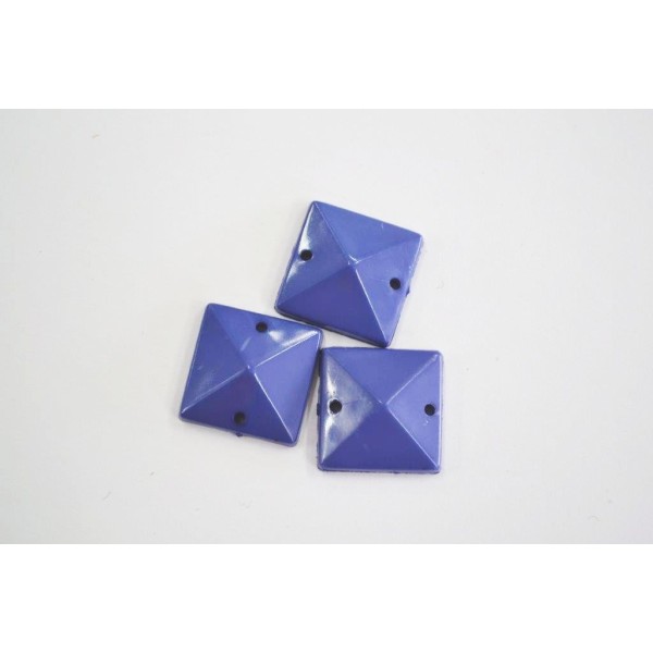Cabochon carré à coudre bleu 30mm x 18mm - Photo n°1