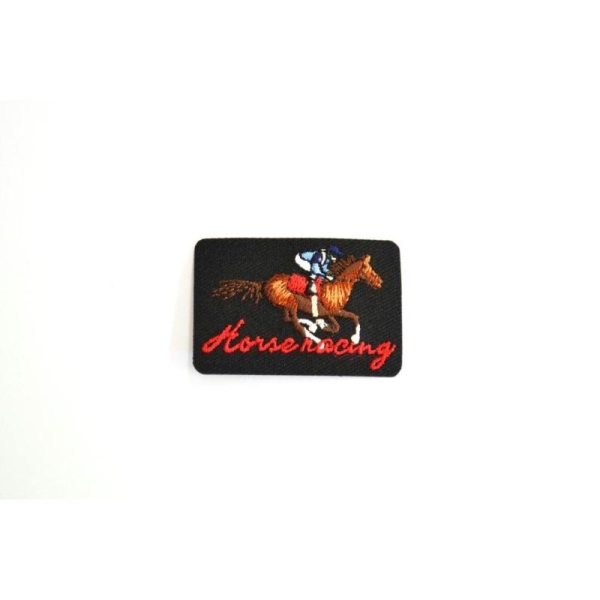 Application à  thermocoller horse racing noir 4.5 cm x 3 cm - Photo n°1