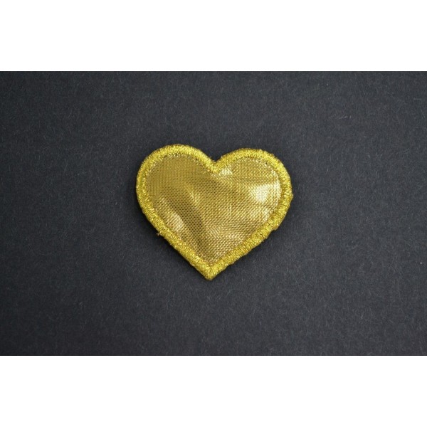 Application à thermocoller coeur doré 35mm x 40mm - Photo n°1