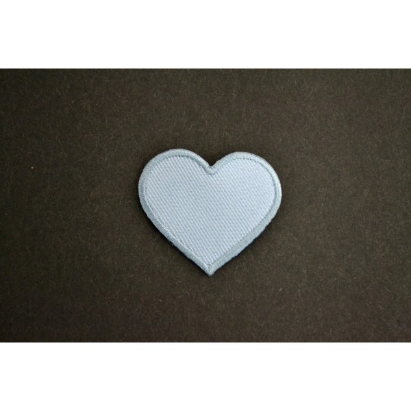 Application à thermocoller coeur bleu ciel 35mm x 40mm - Photo n°1