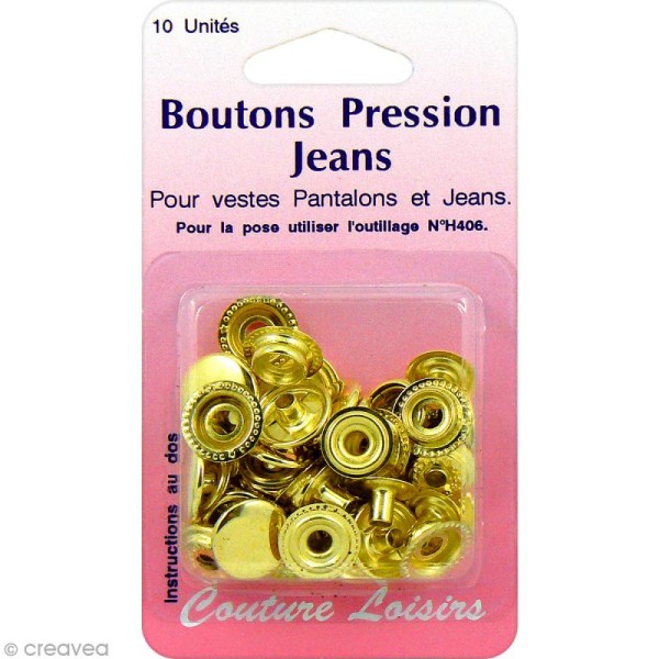 Bouton de jeans 15 mm - Laiton - 10 pcs - Photo n°1