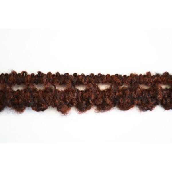Galon laine marron chiné noir 20mm - Photo n°1