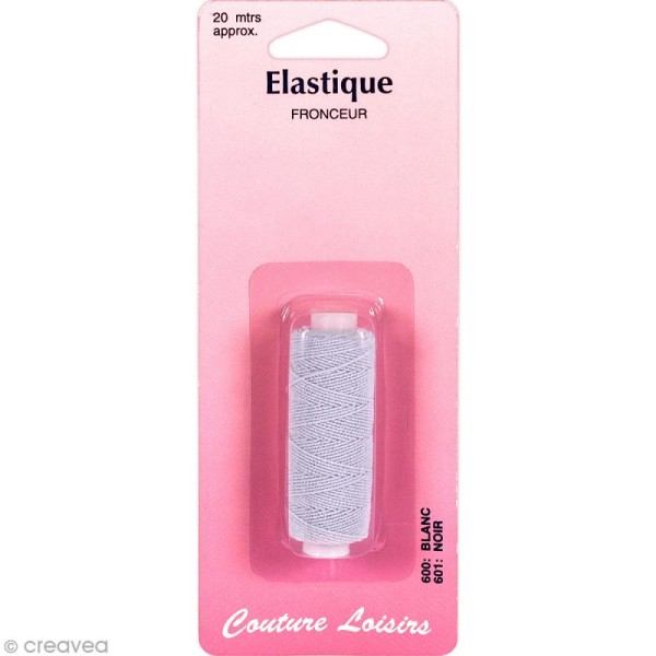 Elastique fronceur Blanc - 20 mètres - Photo n°1