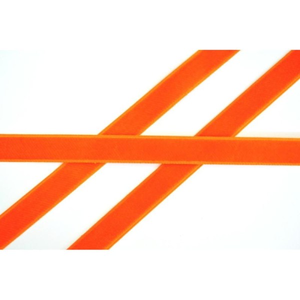 Ruban velours orange 16mm - Photo n°1