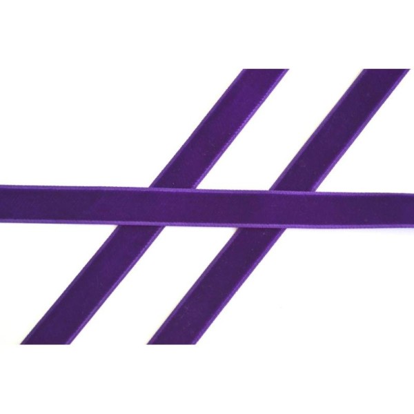 Ruban velours violet 16mm - Photo n°1