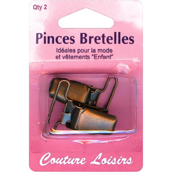 Pinces 3,5 cm pour bretelles - Bronze - 2 pcs - Photo n°1