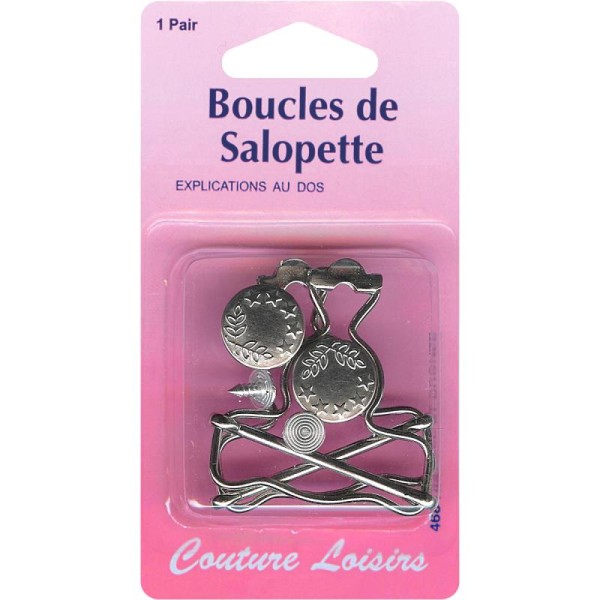 Kit boucles de salopettes et boutons - Gris argenté - Photo n°1