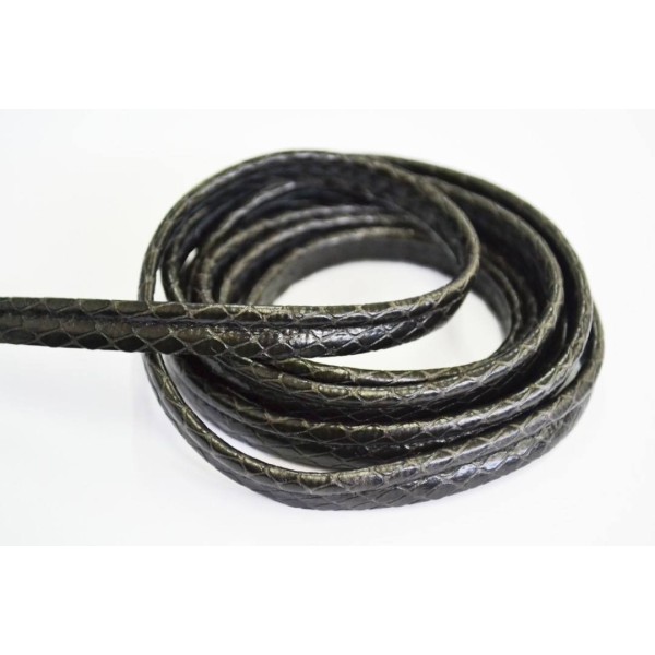 Passepoil simili cuir imitation serpent noir 8mm - Photo n°1