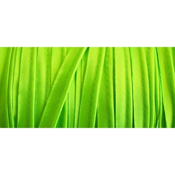 Passepoil satin vert fluo 10mm - Photo n°1