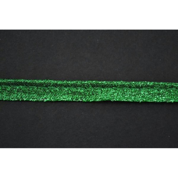 Passepoil lurex vert 10mm - Photo n°1