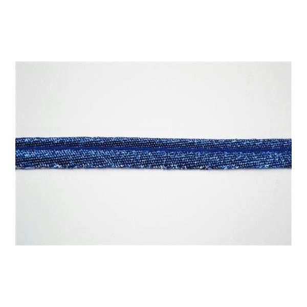 Passepoil lurex bleu 10mm - Photo n°1