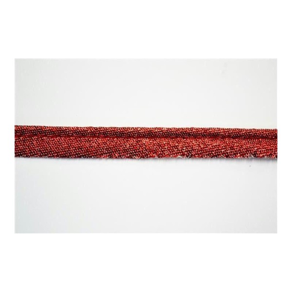 Passepoil lurex rouge 10mm - Photo n°1